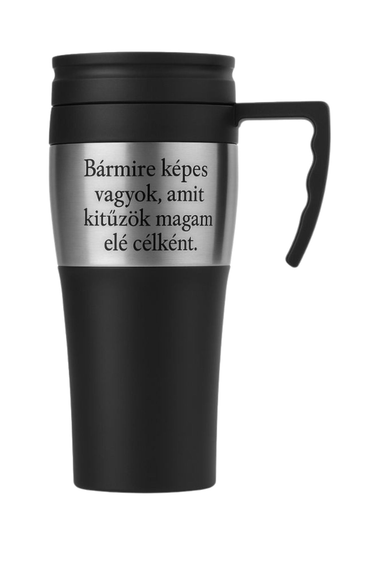 Bármire képes vagyok amit kitűzők magam elé célként Fekete termosz 0,5l